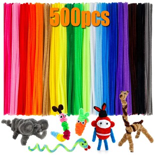 500pcs Thick Colorful pipe cleaners Rainbow Arts Crafts DIY
