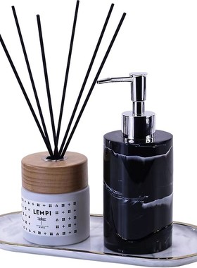 样板间洗手台摆件厕所洗手液瓶卫生间软装饰品浴室柜托盘装