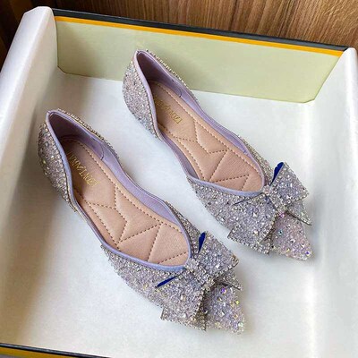 Bow Style Pumps Womens Summer New Shallow Mouth Soft Bottom
