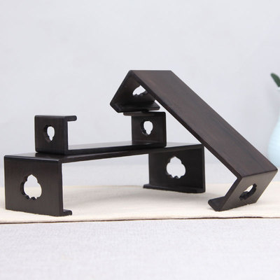 黑檀木底座实木雕刻工艺品摆件陶瓷花盆底座 紫光檀长方形木托架