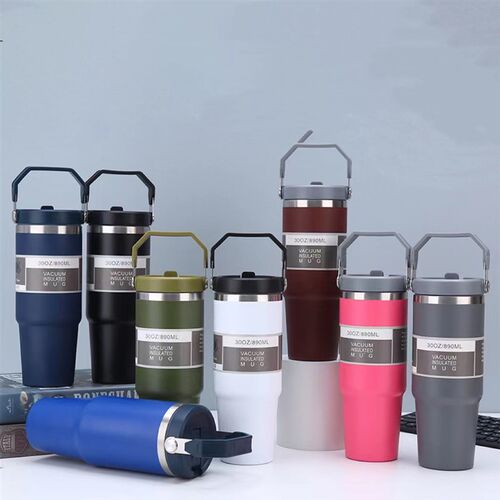 Stainless Steel Tumbler Straw Cup Ice Coffee Water Bottle