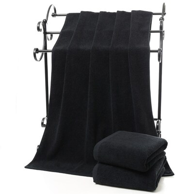 Black Large Bath Towel Cotton Thick Shower Face Towels Home