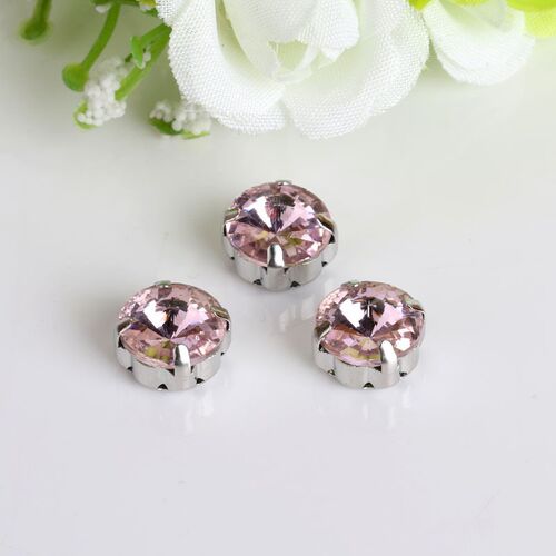Satellite / Round Shape Glass Rhinestones With Claw Sew On C