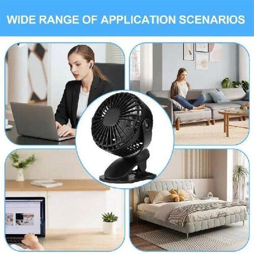 Mini Fan With Clip Rechargeable Clamp-On Personal Desk Fans