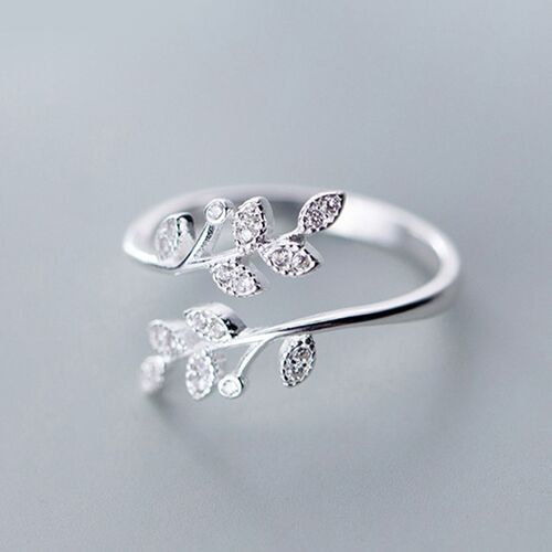 Simple Fashion Silver Color Feather Dolphin Adjustable Ring