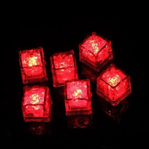 12PCS Waterproof LED Ice-Cube Flashing Glow In The Dark