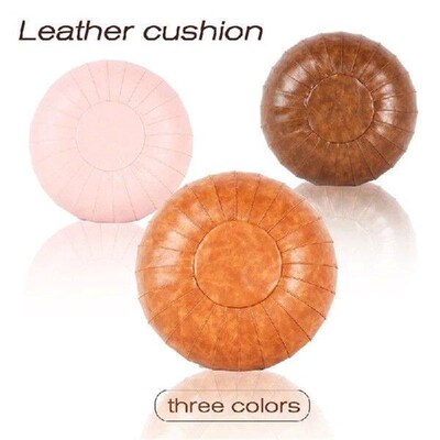 Moroccan PU Leather Ottoman Pouf Patchwork Craft Floor Seat