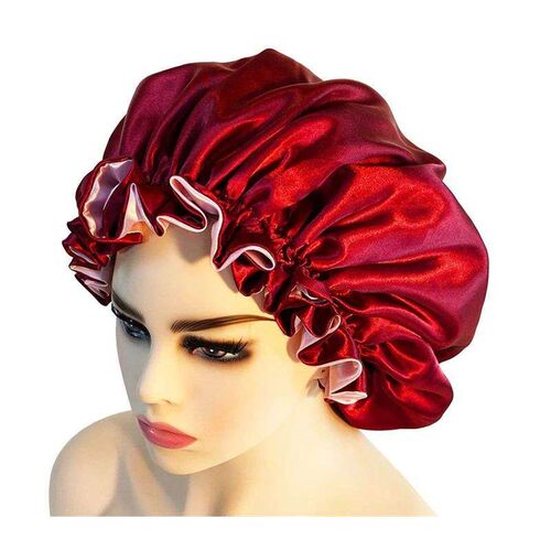 Women Satin BonnetDouble Layer Silky Big Bonnet for Lady Sle