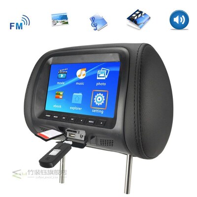 Universal 7 Car Headrest Monitor Rear Seat for connecting