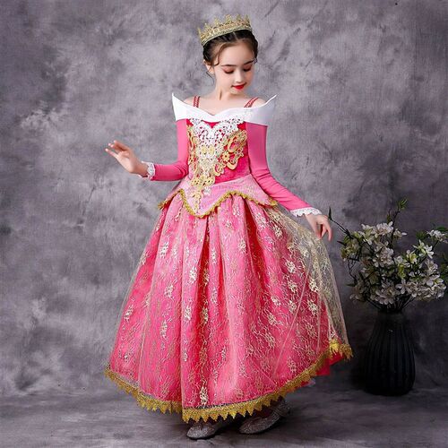 Aurora Cosplay Costume Sleeping Beauty Girl Princess Dress