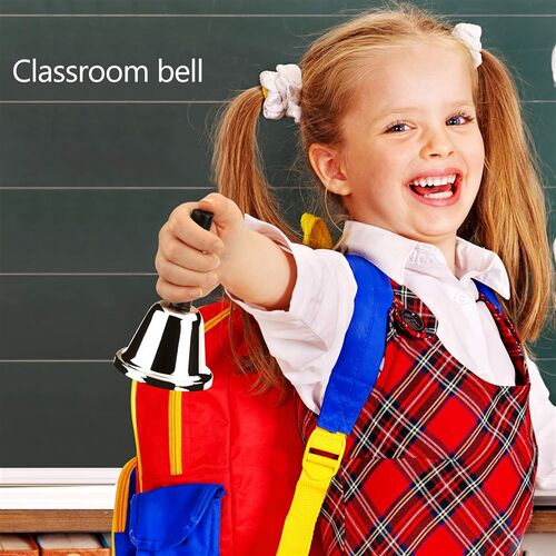 classroom bell  Silver Steel  Loud Hand Dinner Bells Ringing