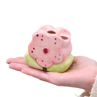 Cute Flower Cosmetic Brush Storage Box Pen Conner Vase