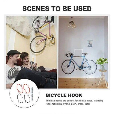 Foldable Clothes Rack Bike Hook Wall Mount Ceiling Storage