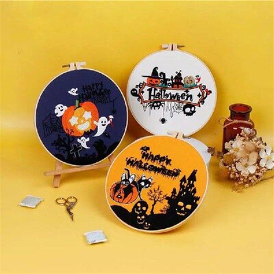 Halloween Embroidery Kit Beginner Needlepoint Kit With