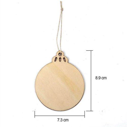 10-50pcs DIY Wooden Christmas Balls Decoration Round Craft B