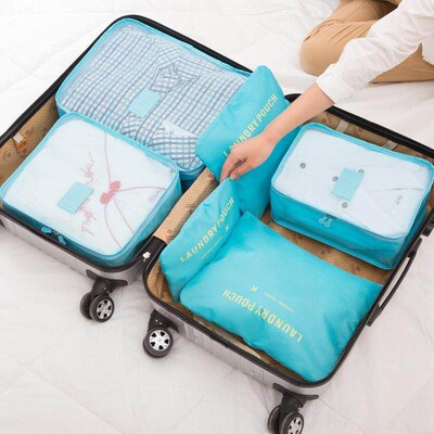 6 PCS Travel Storage Bag Set for Clothes Tidy Organizer Ward