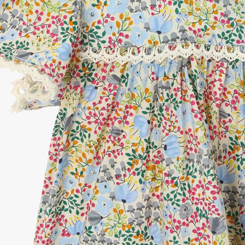 Girls New Small Flying Sleeve Lace dress Mid-Big Kids Fresh