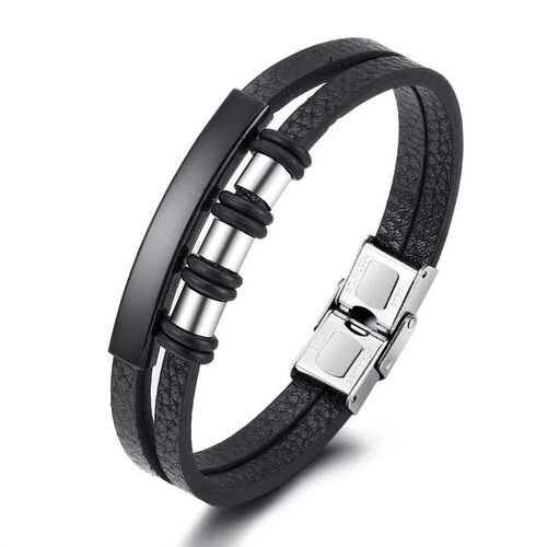 Fashion Retro Geometric Multi-layer Braided Stainless Steel