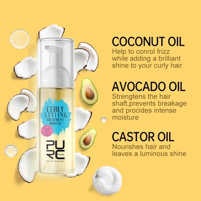 Curly Hair Products Mousse Care Coconut Oil Smoothing Frizz