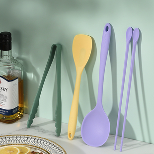 韩国食品级矽胶铲不沾锅专用锅铲家用耐高温炒菜铲子炒勺夹子长筷