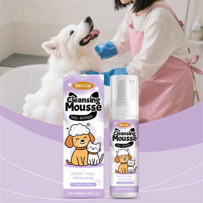 EELJOY Pet No-Rinse Facial Cleansing Mousse - Convenient Foa