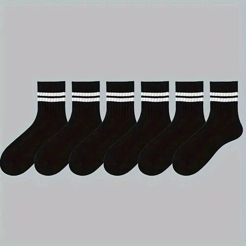 6/10/15/20 Pair Men Sock Spring Autumn Caual Black White Str