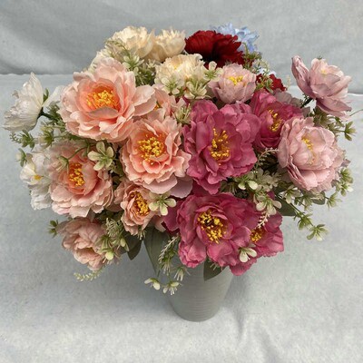 New 6-Head Wave Peony Flower Wedding Home Hotel Photography