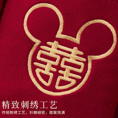 结婚毛巾红色棉质一对女方陪嫁备婚喜字毛巾新婚婆家婚庆用品大全