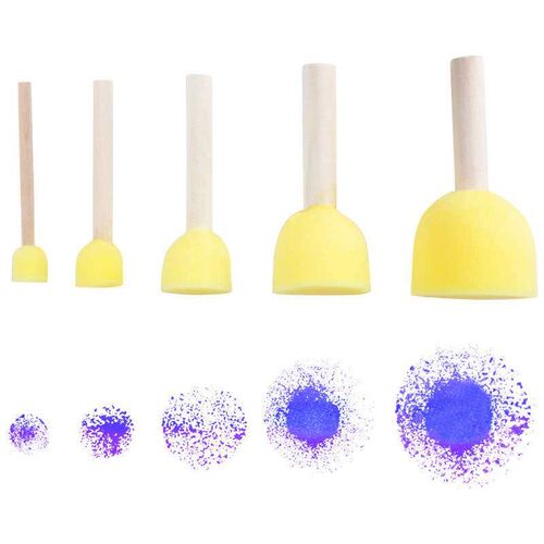 Round wooden handle single mushroom head sponge seal brush s