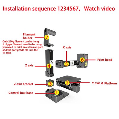 【Flash】Mini EasyThreed 3D Printer Entry Level Compatible w