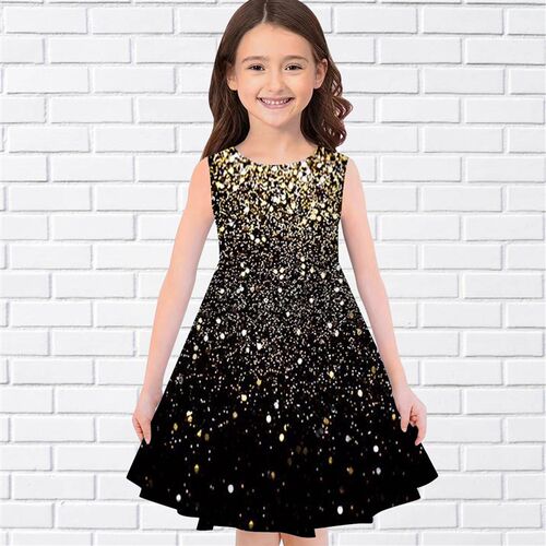 2022 Summer Girls 3D Flower Print Dresses Kids Girl Party Sl