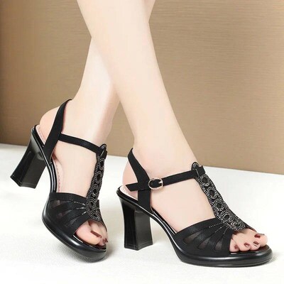 Elegant Block Heels For Women Fashion Summer High Quality