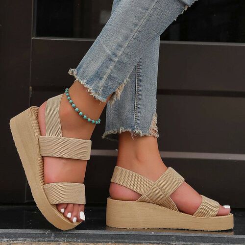 Womens Leisure Wedge Sandals Open Toe Thick Soled Platform