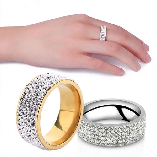 Hot Sale Vintage Retro Style Steel Ring for Women 5 Row Clea