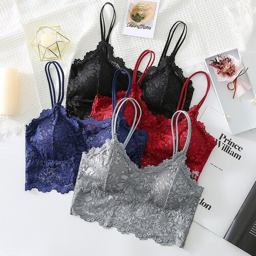 New Women Lace Bras Top Comfortable Bralette Solid Color Sex