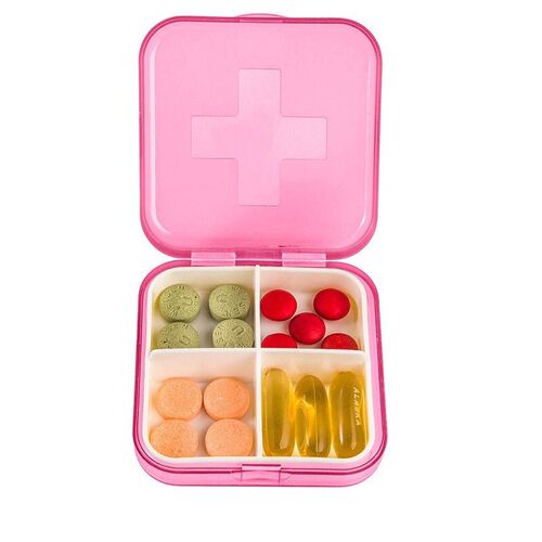 4 Slot Health Medicine Case Medical Pill Holder Box Portable