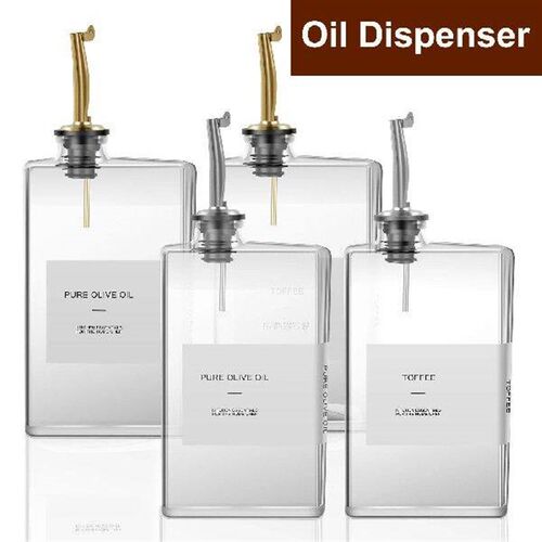 2Pcs 350ml Olive Oil Dispenser Glass Cooking Oil Dispenser