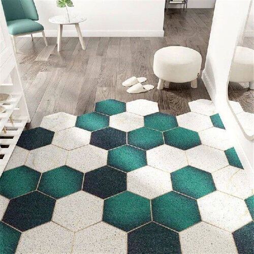 Entrance Floor Mat Family Cuttable Silk Circle Carpet