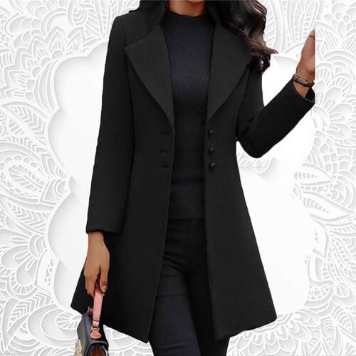 Spring Autumn Women New Fashion Pure Color Coat Warm