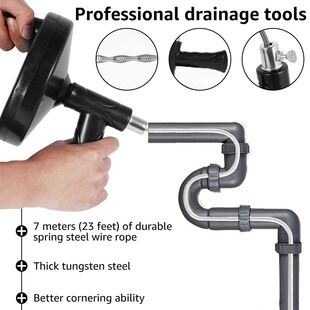 Pipe Dredging Tool Auger Drain Pipe Sewer Unblocker Bathroom