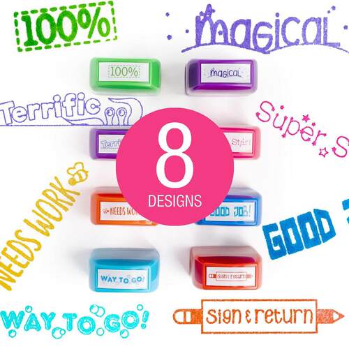 Teacher Stamps Self Inking Motivational Encouraging Colorful