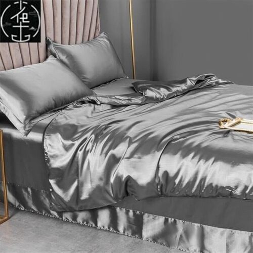 Stain Silk Bedsheet Fitted Set Bed Sheet Duvet Cover Bedding
