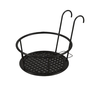 Wrought iron balcony railing planter, hanging flower pot sta
