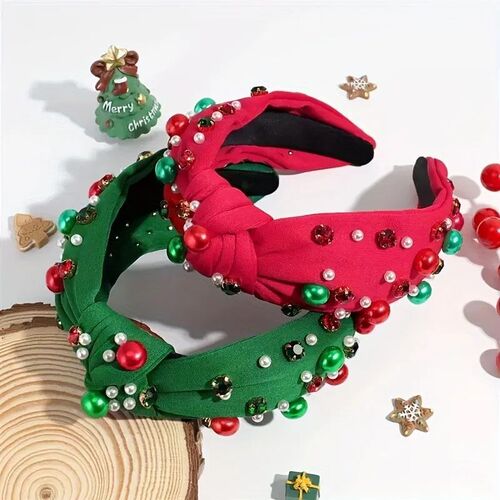 Christmas Rhinestone & Imitation Pearl Embellished Headband