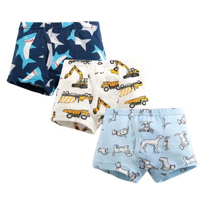 3 Piece Kids Boys Underwear Cartoon Childrens Shorts Pantie
