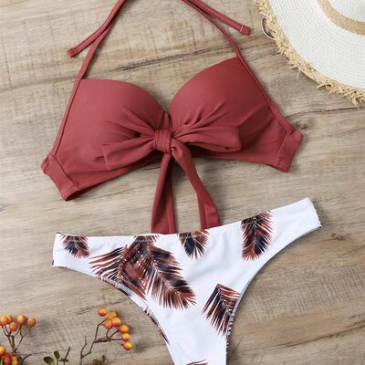Brazilian Thong Bikinis 2023 Women Push Up Swimsuit Printed