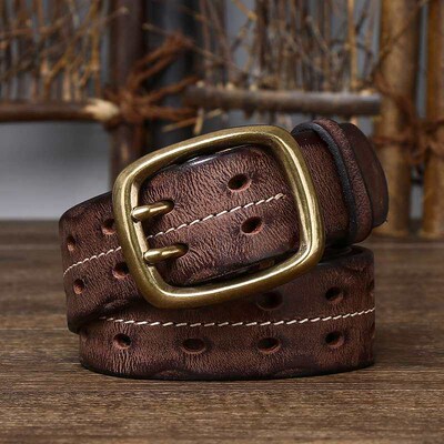 New Vintage Personalized tendy Distessed Double Pin Buckle B