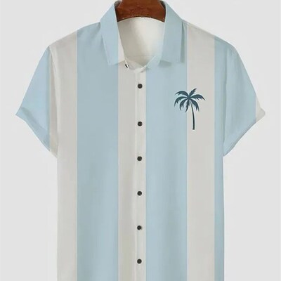 Hawaiian Shirt Men Summer 3d Coconut ree Printed Holiday Sho