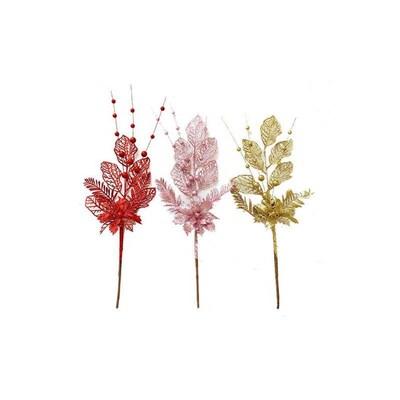 圣诞节Christmas Pink Flower Simulated tree branch insertion