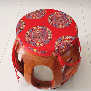 仿古典红木鼓凳圆形方形垫子实木中式椅子座垫圆凳坐垫防滑